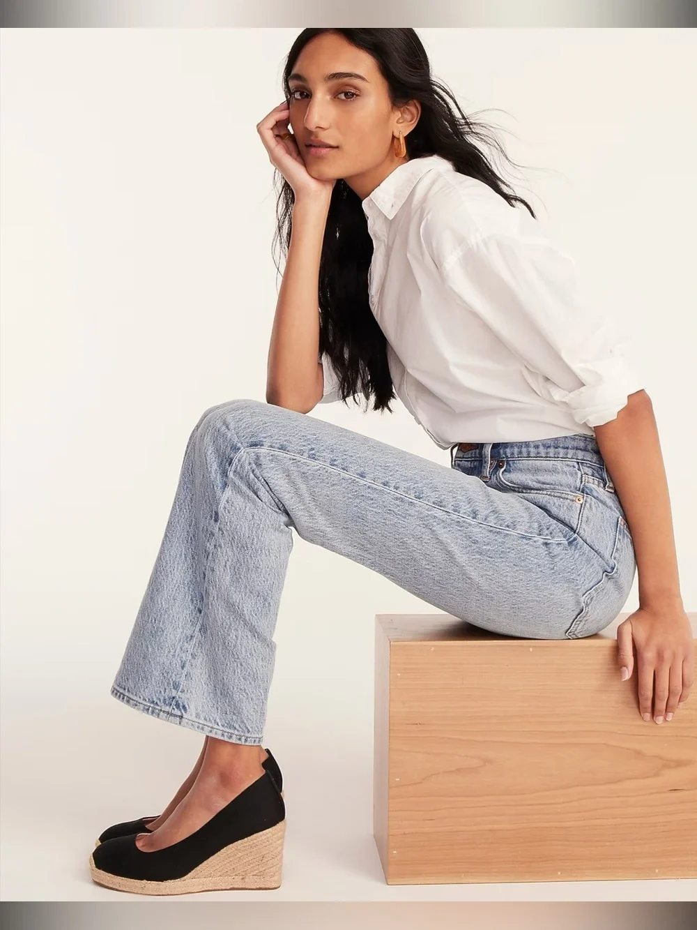 J. Crew “Seville” Espadrille Wedge in Black Canvas